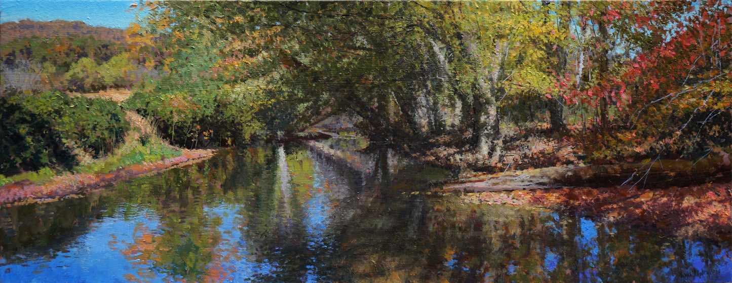 Autumn Creek with Fallen Log