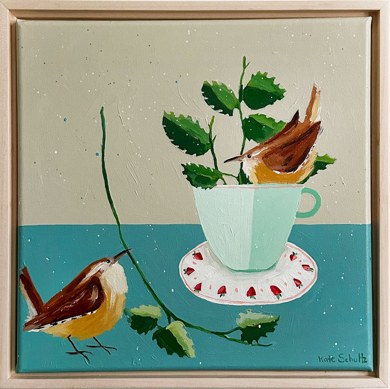 Wrens in the Strawberries