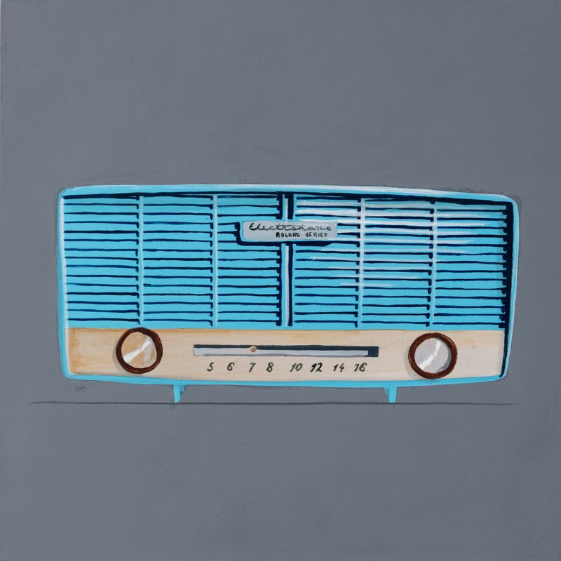 Blue Midcentury Radio