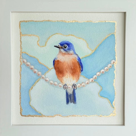 Bluebird on Pearls