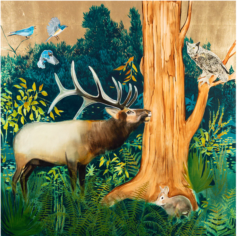 Deep Woods Elk and Owl