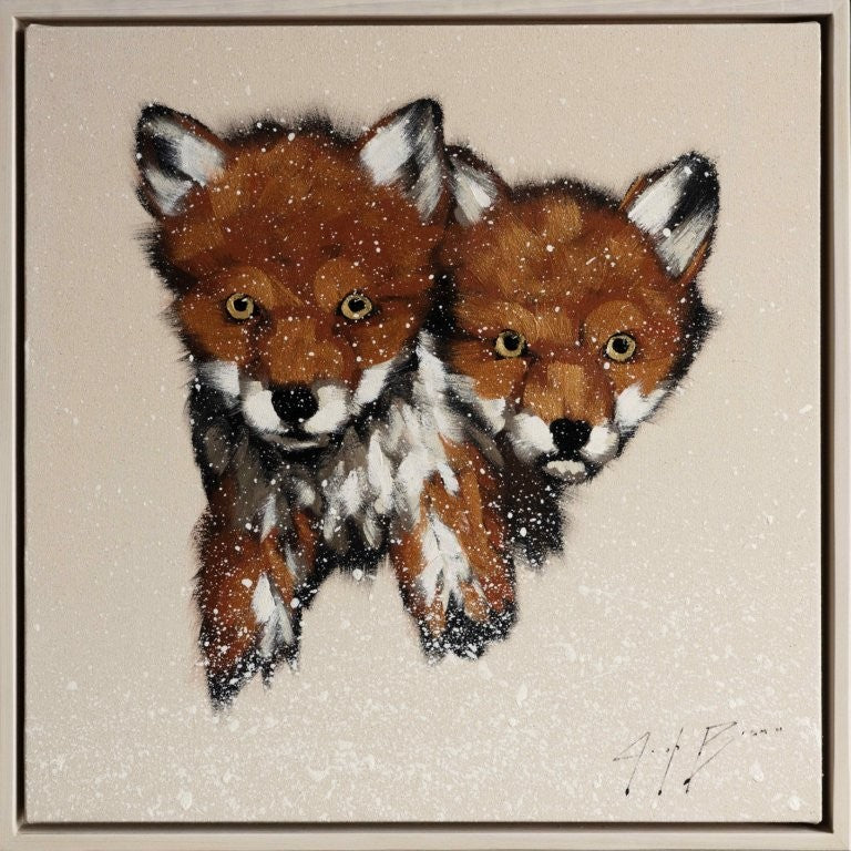 Fox Cubs in Snow