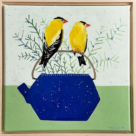 Goldfinch in the Rosemary