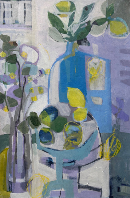 Lemons in a Blue Bowl