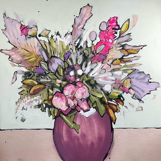 Mint With Mauve Vase