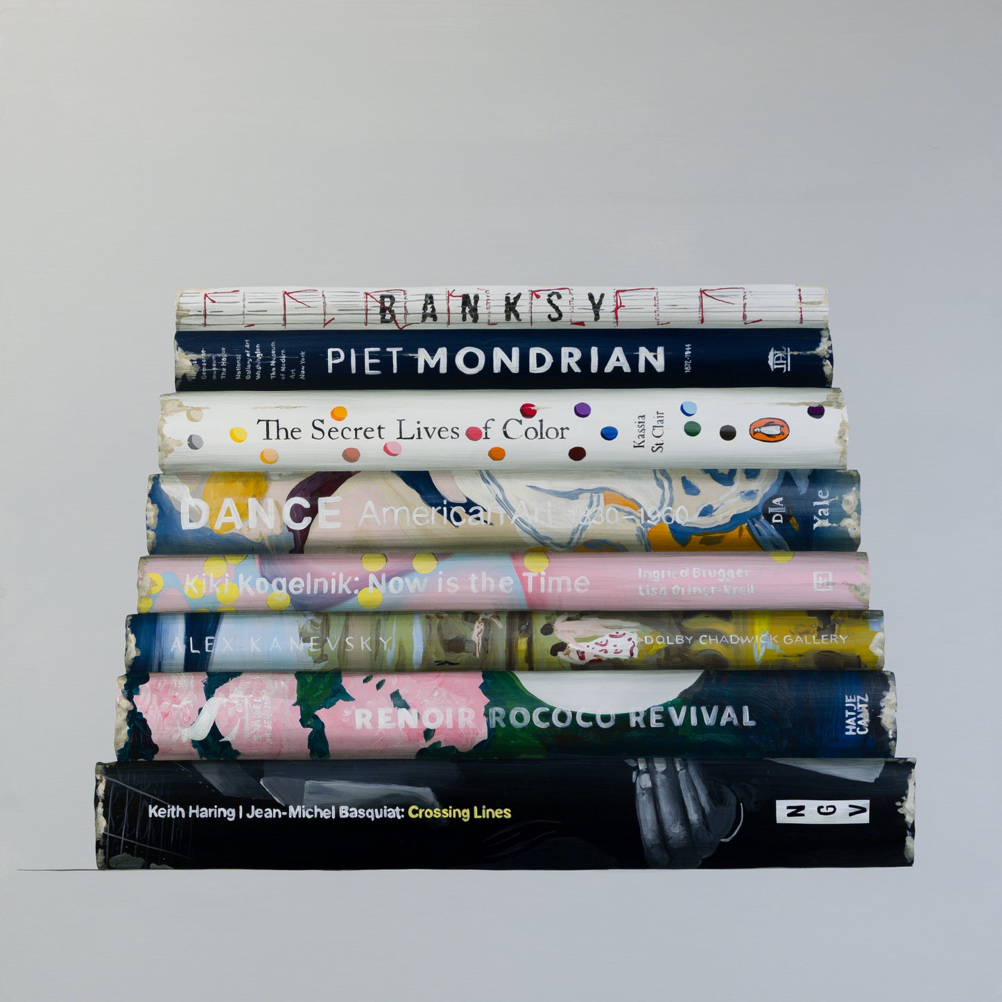Mondrian art Book Stack
