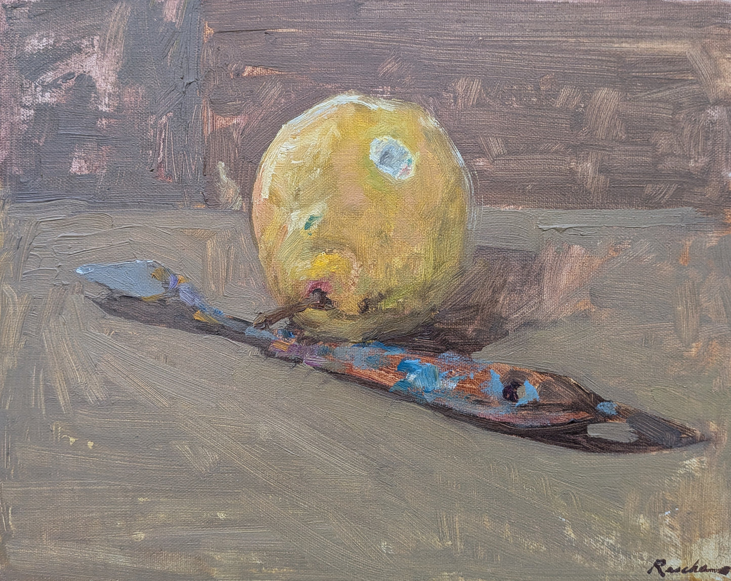 Studio Snack (Pear and Palette Knife)