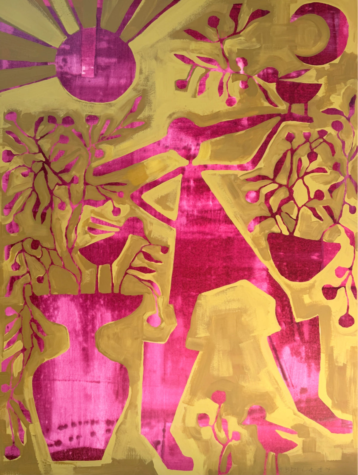 Patient Gardner in Plum and Chartreuse 1