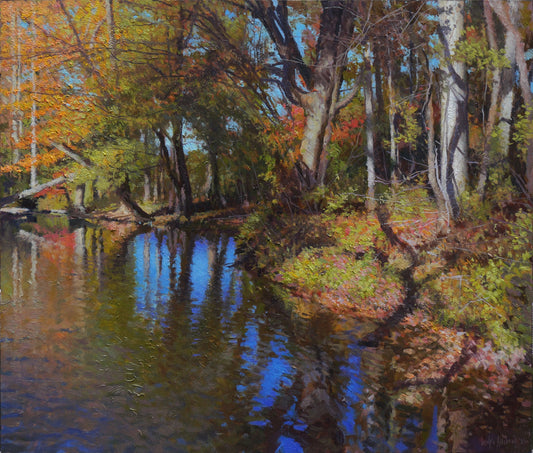 Autumn Creek with White Tree