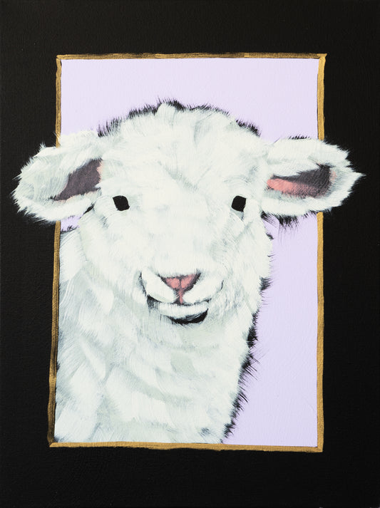 Baby Sheep in Gilded Frame