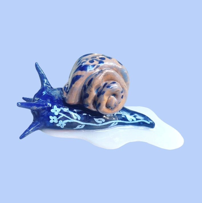 Blue Floral Snail