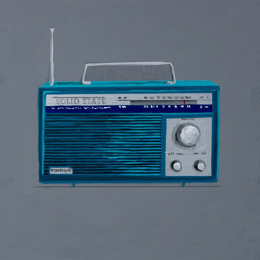 Blue Midcentury Transistor Radio