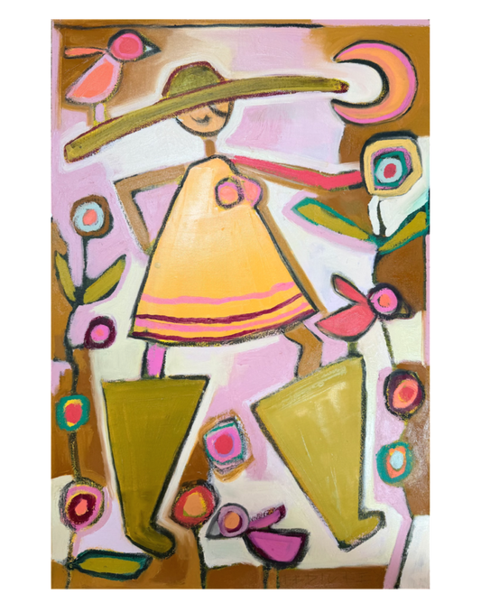 Garden Gal in Pink and Yellow 1