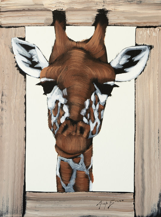 Giraffe in Wooden Frame