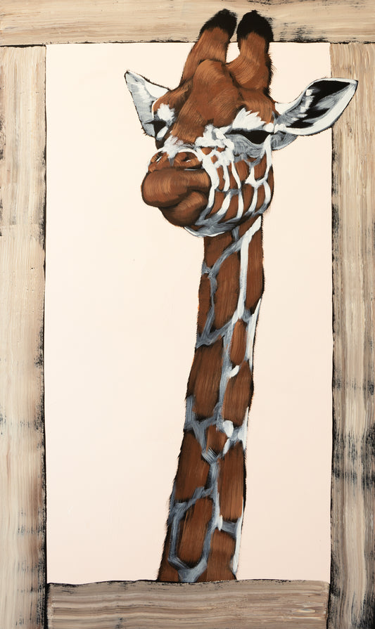 Giraffe in Wooden Frame