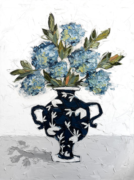 Hydrangeas in Chinoiserie Vase