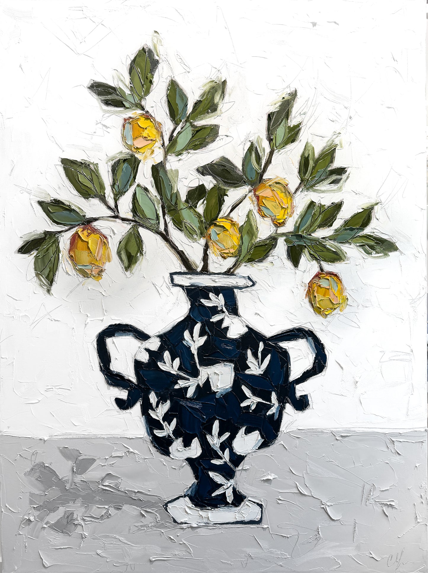 Lemons in Chinoiserie Vase