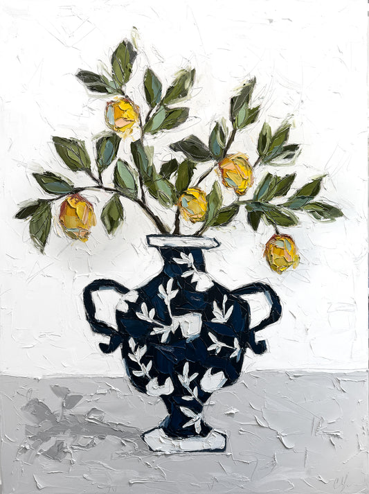 Lemons in Chinoiserie Vase