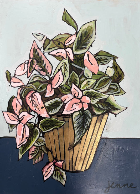 Potted Plant in Metallic Gold Vase