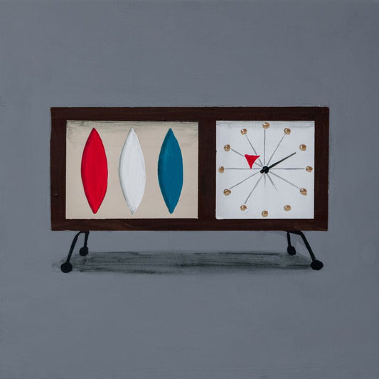 Walnut Midcentury Clock